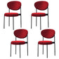 Glam Style Metal Dining Room Chairs Armless Open Back Dining Side Chair for Restaurant Rose Red 4 Piece Set Clearhalo ' kitchen&dining_furn' 'Dining Chairs' 'Dining Tables & Seating' 'dining_chair' 'furn' 'furn_dining_chair' 'Furniture' 'furniture_dining_chair' 'Kitchen & Dining Furniture' 'kitchen' 3957081