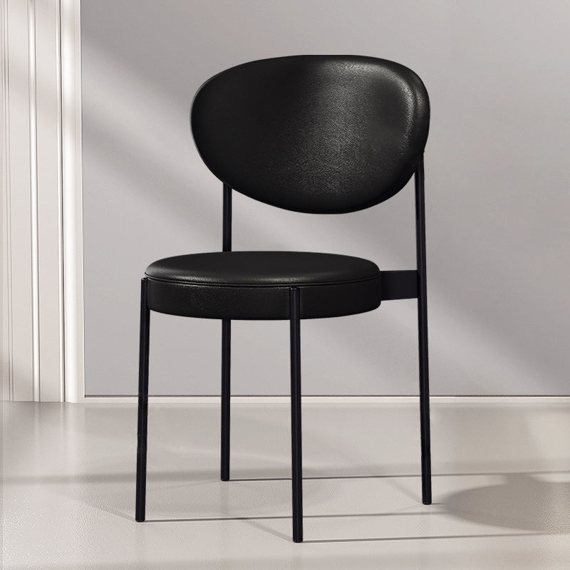 Glam Style Metal Dining Room Chairs Armless Open Back Dining Side Chair for Restaurant Gloss Black 1 Piece Clearhalo ' kitchen&dining_furn' 'Dining Chairs' 'Dining Tables & Seating' 'dining_chair' 'furn' 'furn_dining_chair' 'Furniture' 'furniture_dining_chair' 'Kitchen & Dining Furniture' 'kitchen' 3957082