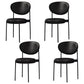 Glam Style Metal Dining Room Chairs Armless Open Back Dining Side Chair for Restaurant Gloss Black 4 Piece Set Clearhalo ' kitchen&dining_furn' 'Dining Chairs' 'Dining Tables & Seating' 'dining_chair' 'furn' 'furn_dining_chair' 'Furniture' 'furniture_dining_chair' 'Kitchen & Dining Furniture' 'kitchen' 3957084