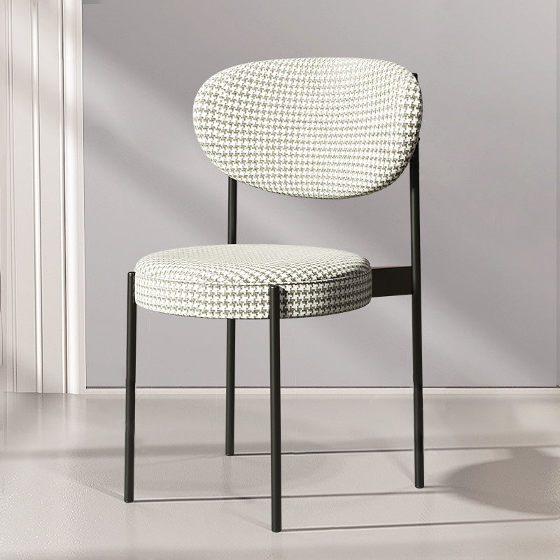 Glam Style Metal Dining Room Chairs Armless Open Back Dining Side Chair for Restaurant Black Gray-White 1 Piece Clearhalo ' kitchen&dining_furn' 'Dining Chairs' 'Dining Tables & Seating' 'dining_chair' 'furn' 'furn_dining_chair' 'Furniture' 'furniture_dining_chair' 'Kitchen & Dining Furniture' 'kitchen' 3957094