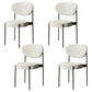 Glam Style Metal Dining Room Chairs Armless Open Back Dining Side Chair for Restaurant Black Gray-White 4 Piece Set Clearhalo ' kitchen&dining_furn' 'Dining Chairs' 'Dining Tables & Seating' 'dining_chair' 'furn' 'furn_dining_chair' 'Furniture' 'furniture_dining_chair' 'Kitchen & Dining Furniture' 'kitchen' 3957096