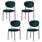 Glam Style Metal Dining Room Chairs Armless Open Back Dining Side Chair for Restaurant Blackish Green 4 Piece Set Clearhalo ' kitchen&dining_furn' 'Dining Chairs' 'Dining Tables & Seating' 'dining_chair' 'furn' 'furn_dining_chair' 'Furniture' 'furniture_dining_chair' 'Kitchen & Dining Furniture' 'kitchen' 3957099