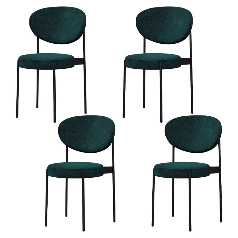 Glam Style Metal Dining Room Chairs Armless Open Back Dining Side Chair for Restaurant Blackish Green 4 Piece Set Clearhalo ' kitchen&dining_furn' 'Dining Chairs' 'Dining Tables & Seating' 'dining_chair' 'furn' 'furn_dining_chair' 'Furniture' 'furniture_dining_chair' 'Kitchen & Dining Furniture' 'kitchen' 3957099