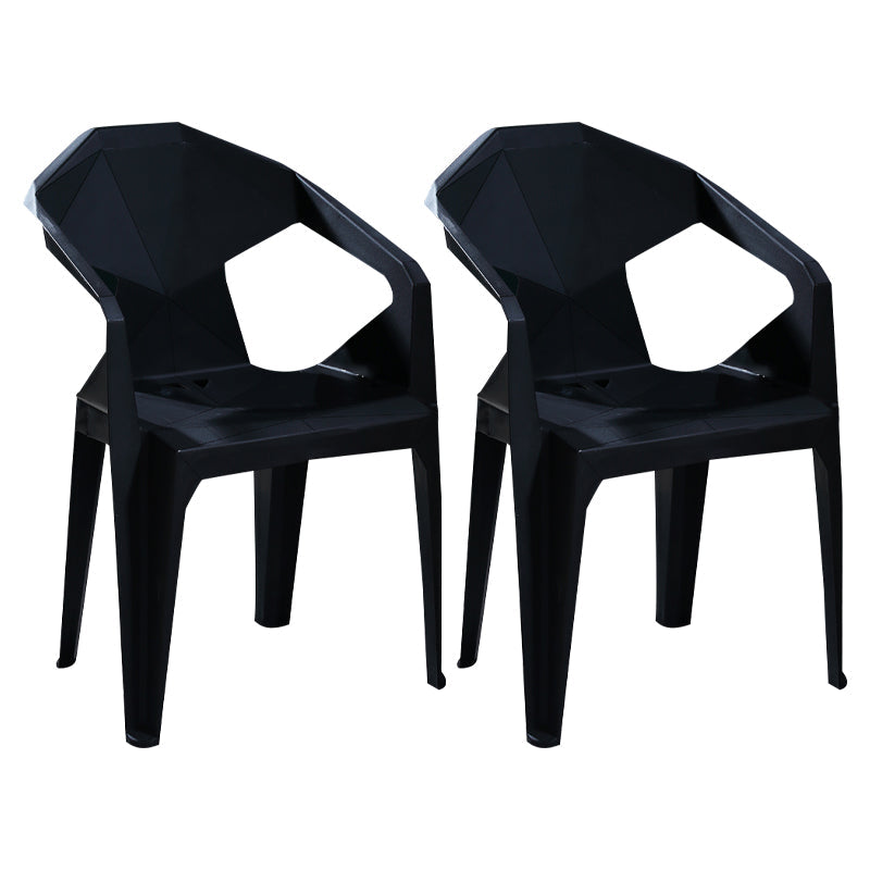 Modern Style Plastic Dining Chairs Stackable Dining Side Chairs for Kitchen Black 2 Piece Set Clearhalo ' kitchen&dining_furn' 'Dining Chairs' 'Dining Tables & Seating' 'dining_chair' 'furn' 'furn_dining_chair' 'Furniture' 'furniture_dining_chair' 'Kitchen & Dining Furniture' 'kitchen' 3957105