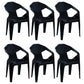Modern Style Plastic Dining Chairs Stackable Dining Side Chairs for Kitchen Black 6 Piece Set Clearhalo ' kitchen&dining_furn' 'Dining Chairs' 'Dining Tables & Seating' 'dining_chair' 'furn' 'furn_dining_chair' 'Furniture' 'furniture_dining_chair' 'Kitchen & Dining Furniture' 'kitchen' 3957108