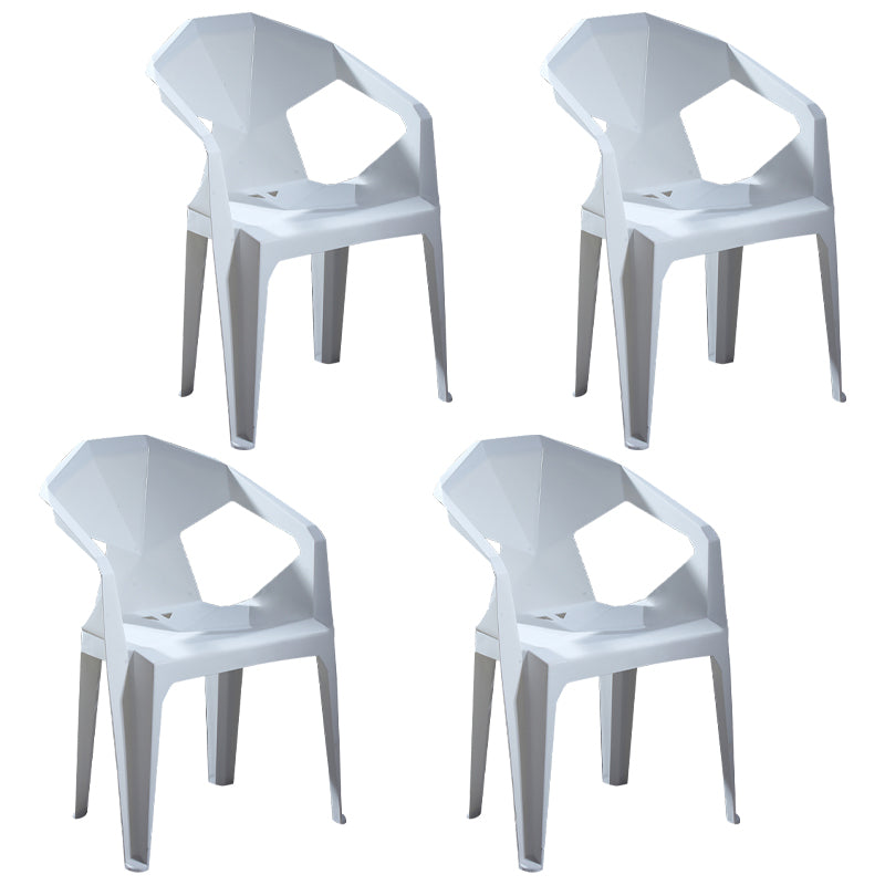 Modern Style Plastic Dining Chairs Stackable Dining Side Chairs for Kitchen White 4 Piece Set Clearhalo ' kitchen&dining_furn' 'Dining Chairs' 'Dining Tables & Seating' 'dining_chair' 'furn' 'furn_dining_chair' 'Furniture' 'furniture_dining_chair' 'Kitchen & Dining Furniture' 'kitchen' 3957112