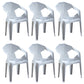 Modern Style Plastic Dining Chairs Stackable Dining Side Chairs for Kitchen White 6 Piece Set Clearhalo ' kitchen&dining_furn' 'Dining Chairs' 'Dining Tables & Seating' 'dining_chair' 'furn' 'furn_dining_chair' 'Furniture' 'furniture_dining_chair' 'Kitchen & Dining Furniture' 'kitchen' 3957115