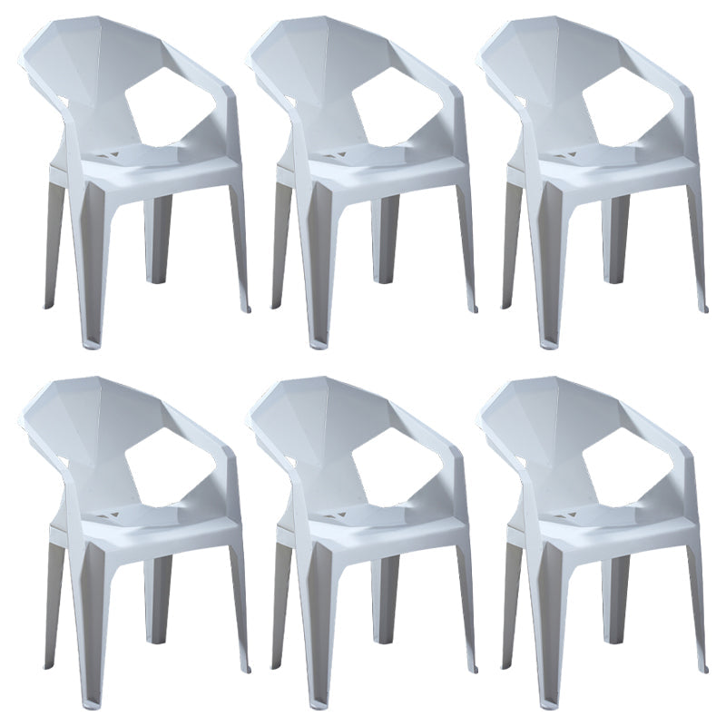 Modern Style Plastic Dining Chairs Stackable Dining Side Chairs for Kitchen White 6 Piece Set Clearhalo ' kitchen&dining_furn' 'Dining Chairs' 'Dining Tables & Seating' 'dining_chair' 'furn' 'furn_dining_chair' 'Furniture' 'furniture_dining_chair' 'Kitchen & Dining Furniture' 'kitchen' 3957115