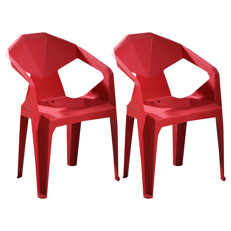Modern Style Plastic Dining Chairs Stackable Dining Side Chairs for Kitchen Red 2 Piece Set Clearhalo ' kitchen&dining_furn' 'Dining Chairs' 'Dining Tables & Seating' 'dining_chair' 'furn' 'furn_dining_chair' 'Furniture' 'furniture_dining_chair' 'Kitchen & Dining Furniture' 'kitchen' 3957117