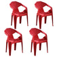 Modern Style Plastic Dining Chairs Stackable Dining Side Chairs for Kitchen Red 4 Piece Set Clearhalo ' kitchen&dining_furn' 'Dining Chairs' 'Dining Tables & Seating' 'dining_chair' 'furn' 'furn_dining_chair' 'Furniture' 'furniture_dining_chair' 'Kitchen & Dining Furniture' 'kitchen' 3957119