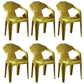 Modern Style Plastic Dining Chairs Stackable Dining Side Chairs for Kitchen Yellow 6 Piece Set Clearhalo ' kitchen&dining_furn' 'Dining Chairs' 'Dining Tables & Seating' 'dining_chair' 'furn' 'furn_dining_chair' 'Furniture' 'furniture_dining_chair' 'Kitchen & Dining Furniture' 'kitchen' 3957127