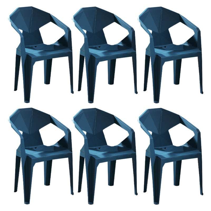 Modern Style Plastic Dining Chairs Stackable Dining Side Chairs for Kitchen Peacock Blue 6 Piece Set Clearhalo ' kitchen&dining_furn' 'Dining Chairs' 'Dining Tables & Seating' 'dining_chair' 'furn' 'furn_dining_chair' 'Furniture' 'furniture_dining_chair' 'Kitchen & Dining Furniture' 'kitchen' 3957133