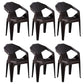 Modern Style Plastic Dining Chairs Stackable Dining Side Chairs for Kitchen Dark Coffee 6 Piece Set Clearhalo ' kitchen&dining_furn' 'Dining Chairs' 'Dining Tables & Seating' 'dining_chair' 'furn' 'furn_dining_chair' 'Furniture' 'furniture_dining_chair' 'Kitchen & Dining Furniture' 'kitchen' 3957136