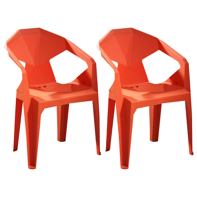 Modern Style Plastic Dining Chairs Stackable Dining Side Chairs for Kitchen Orange 2 Piece Set Clearhalo ' kitchen&dining_furn' 'Dining Chairs' 'Dining Tables & Seating' 'dining_chair' 'furn' 'furn_dining_chair' 'Furniture' 'furniture_dining_chair' 'Kitchen & Dining Furniture' 'kitchen' 3957140