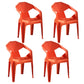 Modern Style Plastic Dining Chairs Stackable Dining Side Chairs for Kitchen Orange 4 Piece Set Clearhalo ' kitchen&dining_furn' 'Dining Chairs' 'Dining Tables & Seating' 'dining_chair' 'furn' 'furn_dining_chair' 'Furniture' 'furniture_dining_chair' 'Kitchen & Dining Furniture' 'kitchen' 3957141