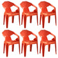 Modern Style Plastic Dining Chairs Stackable Dining Side Chairs for Kitchen Orange 6 Piece Set Clearhalo ' kitchen&dining_furn' 'Dining Chairs' 'Dining Tables & Seating' 'dining_chair' 'furn' 'furn_dining_chair' 'Furniture' 'furniture_dining_chair' 'Kitchen & Dining Furniture' 'kitchen' 3957142