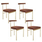 Contemporary Style Metal Chairs Set Kitchen Open Back Dining Side Chair for Home Use Brown 4 Piece Set Clearhalo ' kitchen&dining_furn' 'Dining Chairs' 'Dining Tables & Seating' 'dining_chair' 'furn' 'furn_dining_chair' 'Furniture' 'furniture_dining_chair' 'Kitchen & Dining Furniture' 'kitchen' 3957148