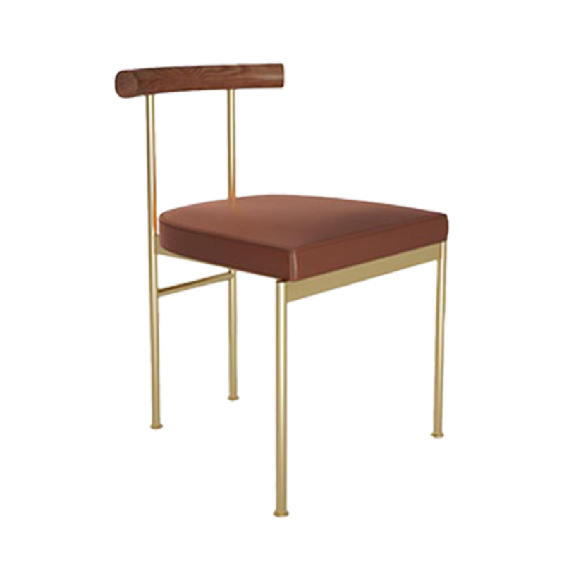 Contemporary Style Metal Chairs Set Kitchen Open Back Dining Side Chair for Home Use Brown 1 Piece Clearhalo ' kitchen&dining_furn' 'Dining Chairs' 'Dining Tables & Seating' 'dining_chair' 'furn' 'furn_dining_chair' 'Furniture' 'furniture_dining_chair' 'Kitchen & Dining Furniture' 'kitchen' 3957149