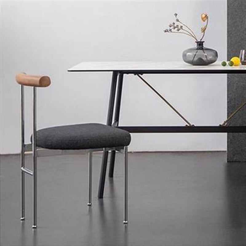 Contemporary Style Metal Chairs Set Kitchen Open Back Dining Side Chair for Home Use Clearhalo ' kitchen&dining_furn' 'Dining Chairs' 'Dining Tables & Seating' 'dining_chair' 'furn' 'furn_dining_chair' 'Furniture' 'furniture_dining_chair' 'Kitchen & Dining Furniture' 'kitchen' 3957154