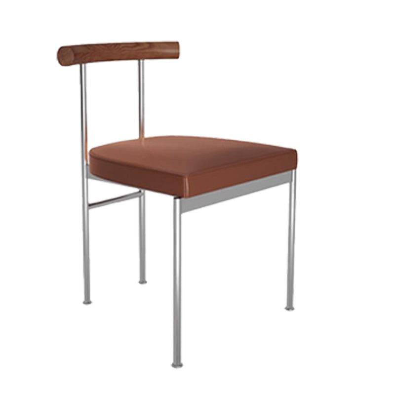 Contemporary Style Metal Chairs Set Kitchen Open Back Dining Side Chair for Home Use Light Brown 1 Piece Clearhalo ' kitchen&dining_furn' 'Dining Chairs' 'Dining Tables & Seating' 'dining_chair' 'furn' 'furn_dining_chair' 'Furniture' 'furniture_dining_chair' 'Kitchen & Dining Furniture' 'kitchen' 3957162