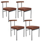 Contemporary Style Metal Chairs Set Kitchen Open Back Dining Side Chair for Home Use Walnut 4 Piece Set Clearhalo ' kitchen&dining_furn' 'Dining Chairs' 'Dining Tables & Seating' 'dining_chair' 'furn' 'furn_dining_chair' 'Furniture' 'furniture_dining_chair' 'Kitchen & Dining Furniture' 'kitchen' 3957166