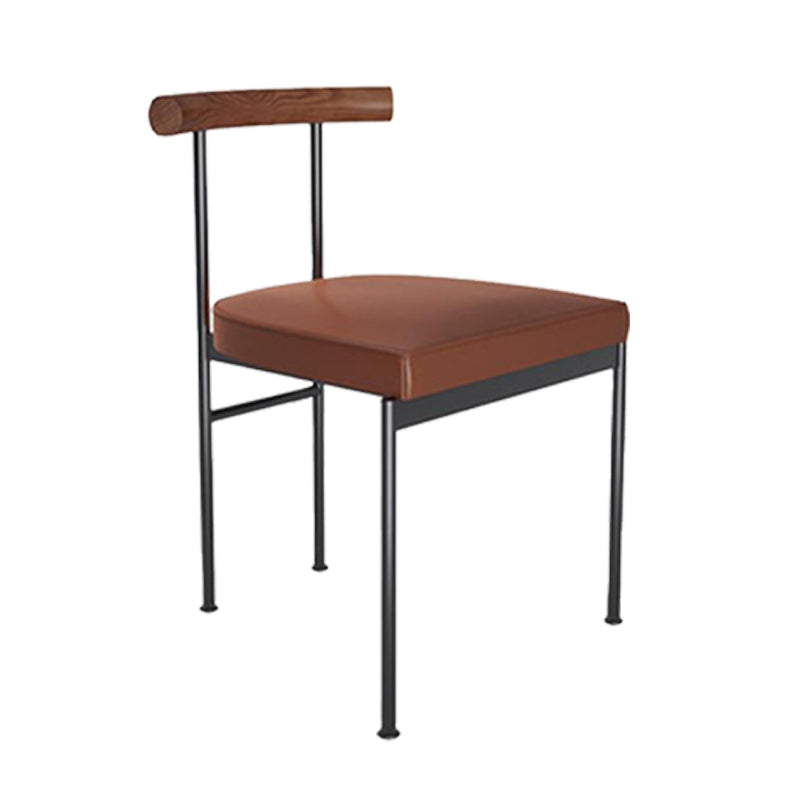 Contemporary Style Metal Chairs Set Kitchen Open Back Dining Side Chair for Home Use Walnut 1 Piece Clearhalo ' kitchen&dining_furn' 'Dining Chairs' 'Dining Tables & Seating' 'dining_chair' 'furn' 'furn_dining_chair' 'Furniture' 'furniture_dining_chair' 'Kitchen & Dining Furniture' 'kitchen' 3957168