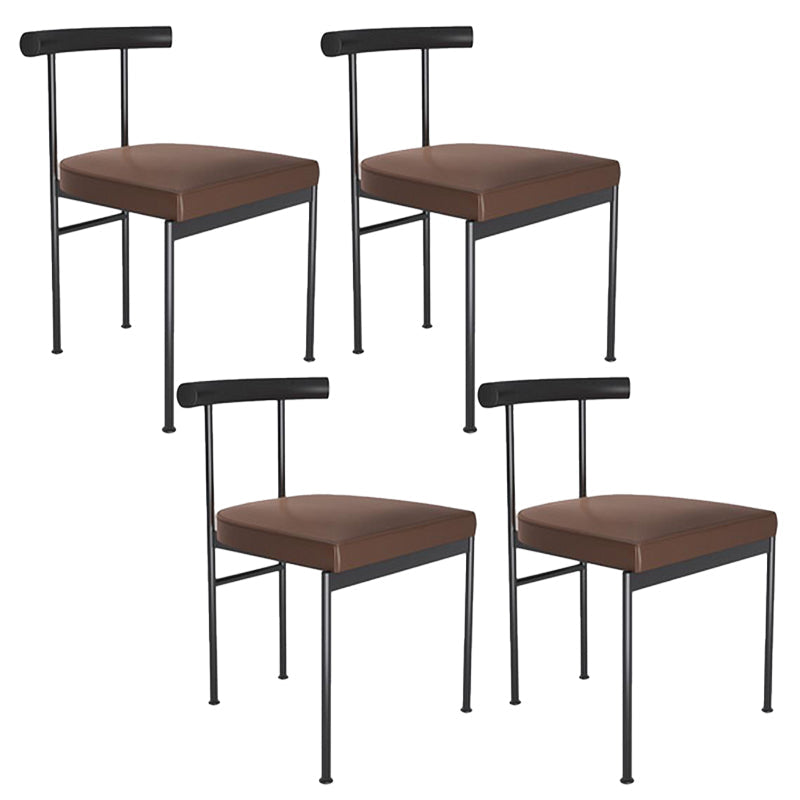 Contemporary Style Metal Chairs Set Kitchen Open Back Dining Side Chair for Home Use Black 4 Piece Set Clearhalo ' kitchen&dining_furn' 'Dining Chairs' 'Dining Tables & Seating' 'dining_chair' 'furn' 'furn_dining_chair' 'Furniture' 'furniture_dining_chair' 'Kitchen & Dining Furniture' 'kitchen' 3957171