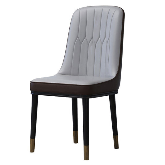 Home Scandinavian Side Chair Metal Solid Back Upholstered Dining Room Chair Clearhalo ' kitchen&dining_furn' 'Dining Chairs' 'Dining Tables & Seating' 'dining_chair' 'furn' 'furn_dining_chair' 'Furniture' 'furniture_dining_chair' 'Kitchen & Dining Furniture' 'kitchen' 3957182