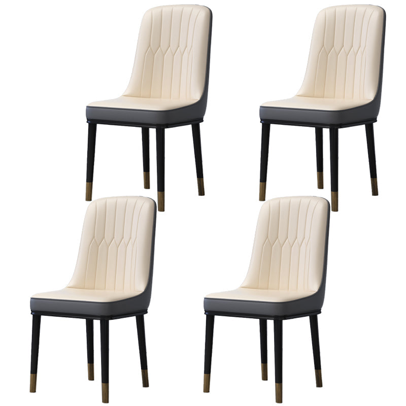 Home Scandinavian Side Chair Metal Solid Back Upholstered Dining Room Chair Cream Gray 4 Piece Set Brass Gold Clearhalo ' kitchen&dining_furn' 'Dining Chairs' 'Dining Tables & Seating' 'dining_chair' 'furn' 'furn_dining_chair' 'Furniture' 'furniture_dining_chair' 'Kitchen & Dining Furniture' 'kitchen' 3957184