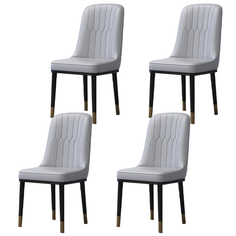 Home Scandinavian Side Chair Metal Solid Back Upholstered Dining Room Chair Light Gray 4 Piece Set Brass Gold Clearhalo ' kitchen&dining_furn' 'Dining Chairs' 'Dining Tables & Seating' 'dining_chair' 'furn' 'furn_dining_chair' 'Furniture' 'furniture_dining_chair' 'Kitchen & Dining Furniture' 'kitchen' 3957194