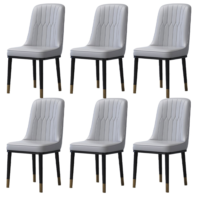 Home Scandinavian Side Chair Metal Solid Back Upholstered Dining Room Chair Light Gray 6 Piece Set Brass Gold Clearhalo ' kitchen&dining_furn' 'Dining Chairs' 'Dining Tables & Seating' 'dining_chair' 'furn' 'furn_dining_chair' 'Furniture' 'furniture_dining_chair' 'Kitchen & Dining Furniture' 'kitchen' 3957195