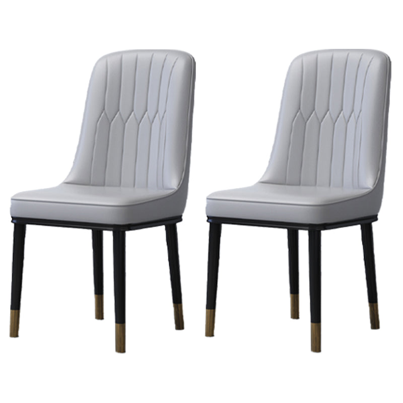 Home Scandinavian Side Chair Metal Solid Back Upholstered Dining Room Chair Light Gray 2 Piece Set Brass Gold Clearhalo ' kitchen&dining_furn' 'Dining Chairs' 'Dining Tables & Seating' 'dining_chair' 'furn' 'furn_dining_chair' 'Furniture' 'furniture_dining_chair' 'Kitchen & Dining Furniture' 'kitchen' 3957196