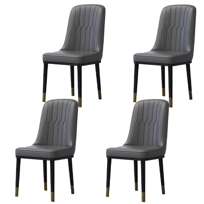 Home Scandinavian Side Chair Metal Solid Back Upholstered Dining Room Chair Dark Gray 4 Piece Set Brass Gold Clearhalo ' kitchen&dining_furn' 'Dining Chairs' 'Dining Tables & Seating' 'dining_chair' 'furn' 'furn_dining_chair' 'Furniture' 'furniture_dining_chair' 'Kitchen & Dining Furniture' 'kitchen' 3957203