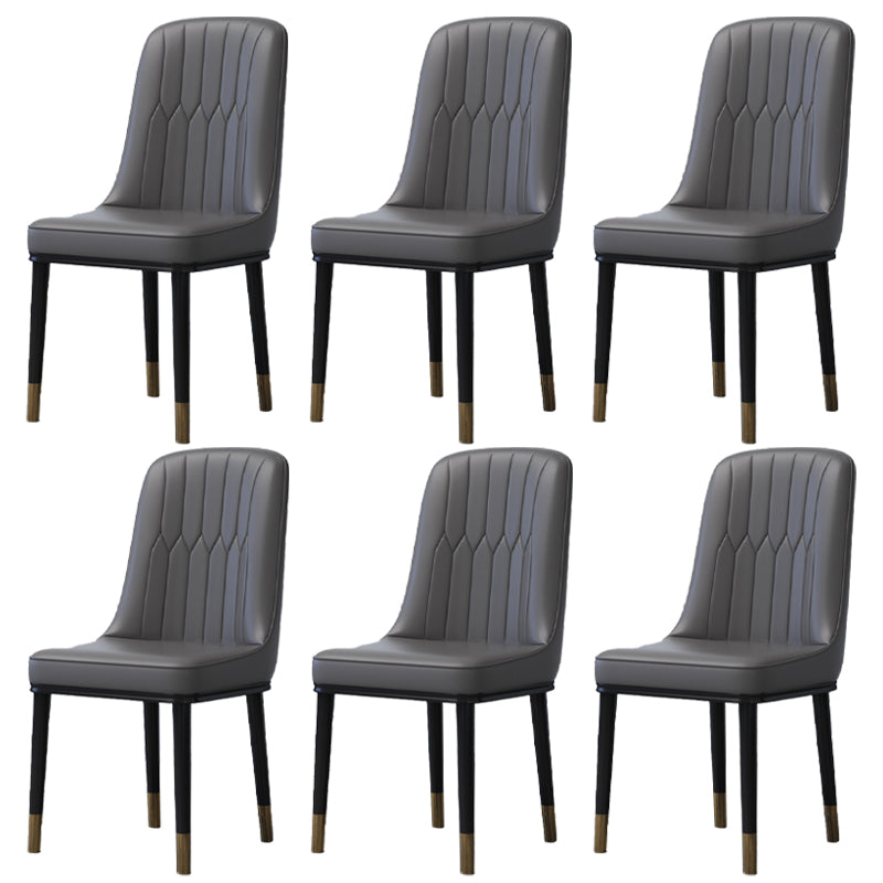 Home Scandinavian Side Chair Metal Solid Back Upholstered Dining Room Chair Dark Gray 6 Piece Set Brass Gold Clearhalo ' kitchen&dining_furn' 'Dining Chairs' 'Dining Tables & Seating' 'dining_chair' 'furn' 'furn_dining_chair' 'Furniture' 'furniture_dining_chair' 'Kitchen & Dining Furniture' 'kitchen' 3957204