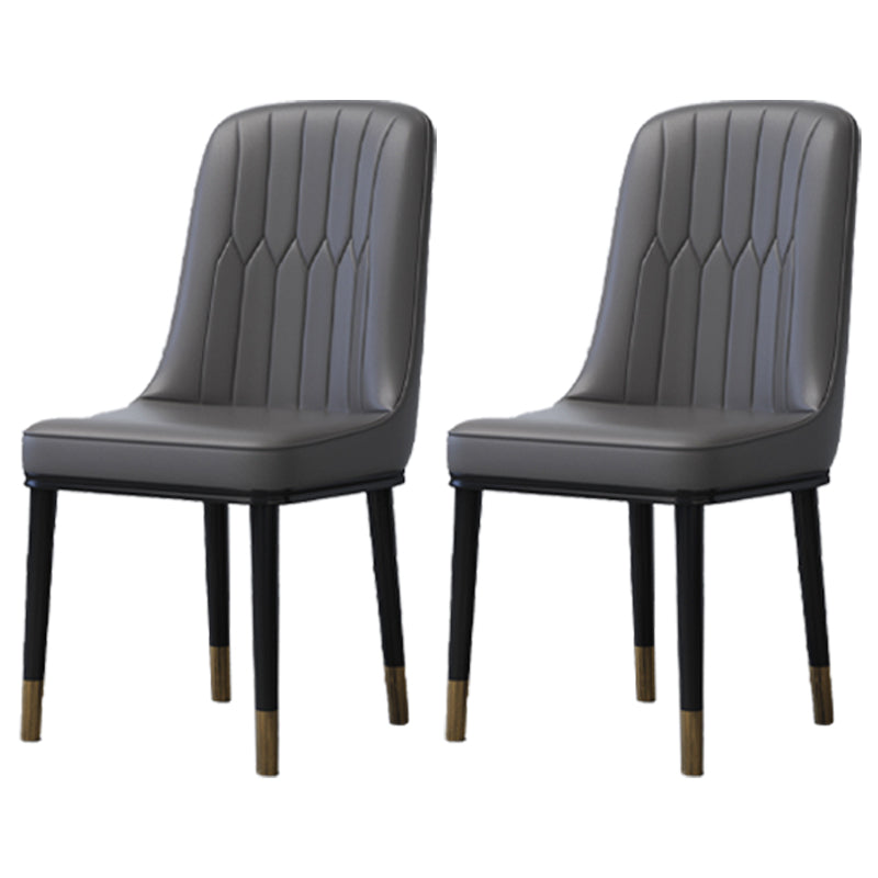Home Scandinavian Side Chair Metal Solid Back Upholstered Dining Room Chair Dark Gray 2 Piece Set Brass Gold Clearhalo ' kitchen&dining_furn' 'Dining Chairs' 'Dining Tables & Seating' 'dining_chair' 'furn' 'furn_dining_chair' 'Furniture' 'furniture_dining_chair' 'Kitchen & Dining Furniture' 'kitchen' 3957205
