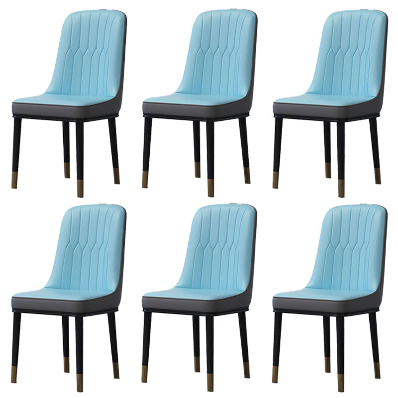 Home Scandinavian Side Chair Metal Solid Back Upholstered Dining Room Chair Blue-Gray 6 Piece Set Brass Gold Clearhalo ' kitchen&dining_furn' 'Dining Chairs' 'Dining Tables & Seating' 'dining_chair' 'furn' 'furn_dining_chair' 'Furniture' 'furniture_dining_chair' 'Kitchen & Dining Furniture' 'kitchen' 3957213