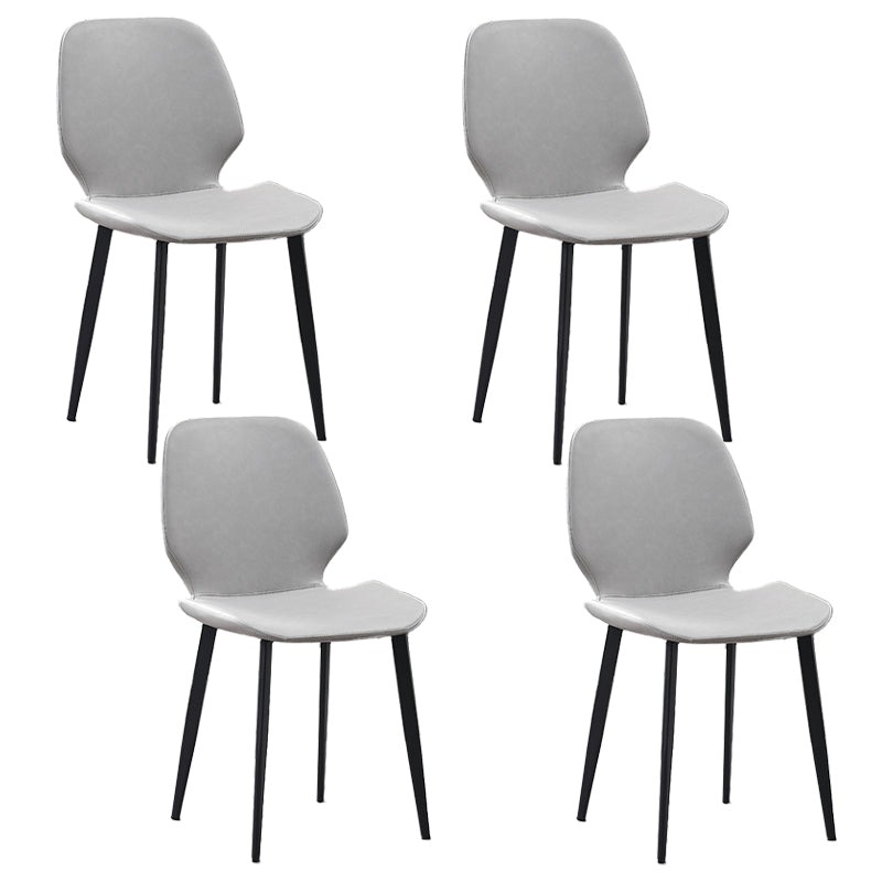 Restaurant Leather Beetle Shape Side Chair Wingback Matte Finish Dining Chair Cream Gray 4 Piece Set Clearhalo ' kitchen&dining_furn' 'Dining Chairs' 'Dining Tables & Seating' 'dining_chair' 'furn' 'furn_dining_chair' 'Furniture' 'furniture_dining_chair' 'Kitchen & Dining Furniture' 'kitchen' 3957223