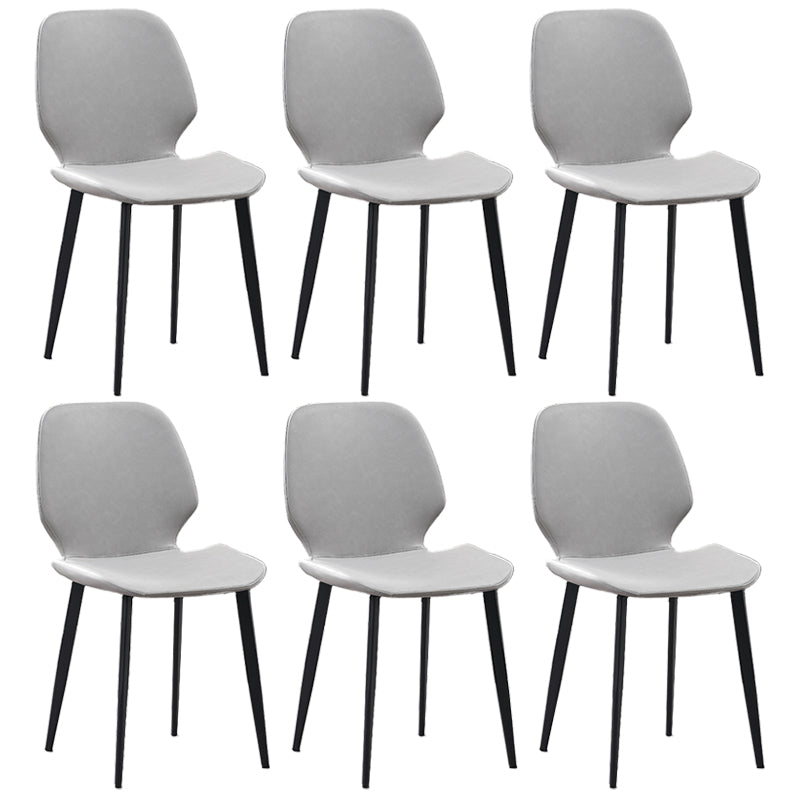 Restaurant Leather Beetle Shape Side Chair Wingback Matte Finish Dining Chair Cream Gray 6 Piece Set Clearhalo ' kitchen&dining_furn' 'Dining Chairs' 'Dining Tables & Seating' 'dining_chair' 'furn' 'furn_dining_chair' 'Furniture' 'furniture_dining_chair' 'Kitchen & Dining Furniture' 'kitchen' 3957225