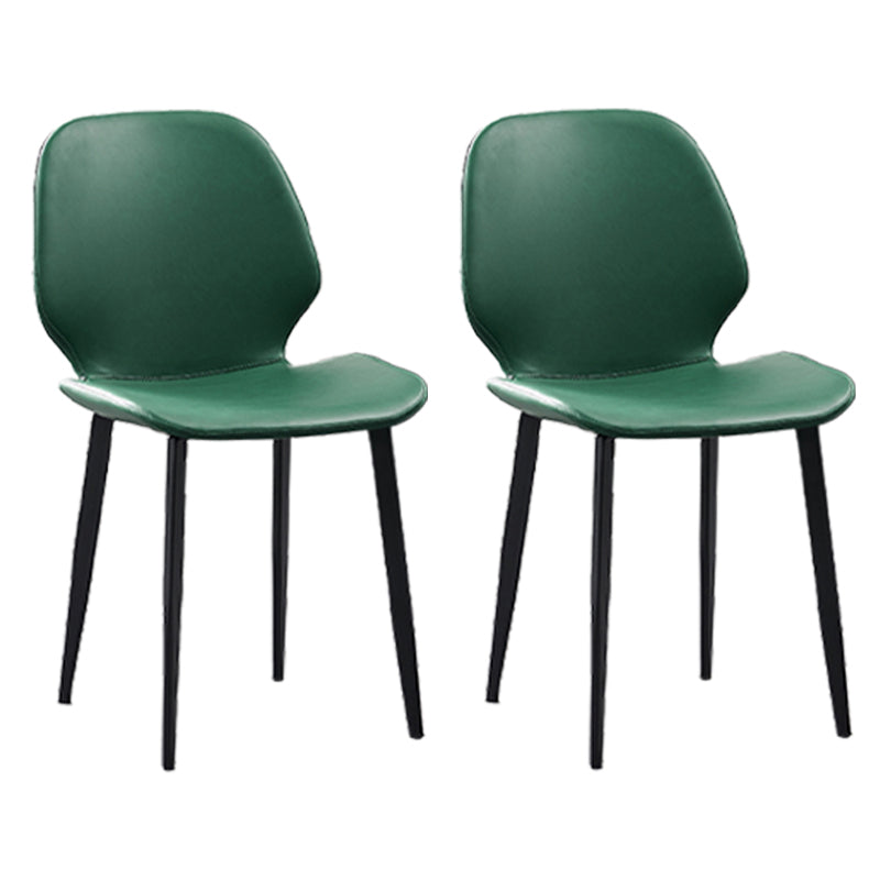 Restaurant Leather Beetle Shape Side Chair Wingback Matte Finish Dining Chair Blackish Green 2 Piece Set Clearhalo ' kitchen&dining_furn' 'Dining Chairs' 'Dining Tables & Seating' 'dining_chair' 'furn' 'furn_dining_chair' 'Furniture' 'furniture_dining_chair' 'Kitchen & Dining Furniture' 'kitchen' 3957233