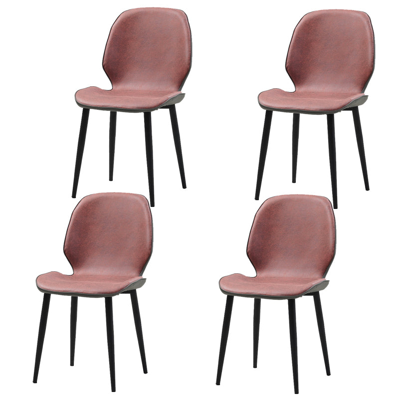 Restaurant Upholstered Beetle Shape Side Chair Wingback Matte Finish Dining Chair Burgundy 4 Piece Set Clearhalo ' kitchen&dining_furn' 'Dining Chairs' 'Dining Tables & Seating' 'dining_chair' 'furn' 'furn_dining_chair' 'Furniture' 'furniture_dining_chair' 'Kitchen & Dining Furniture' 'kitchen' 3957268