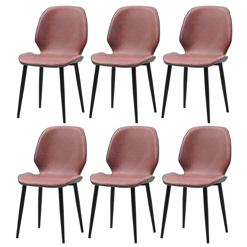 Restaurant Upholstered Beetle Shape Side Chair Wingback Matte Finish Dining Chair Burgundy 6 Piece Set Clearhalo ' kitchen&dining_furn' 'Dining Chairs' 'Dining Tables & Seating' 'dining_chair' 'furn' 'furn_dining_chair' 'Furniture' 'furniture_dining_chair' 'Kitchen & Dining Furniture' 'kitchen' 3957269