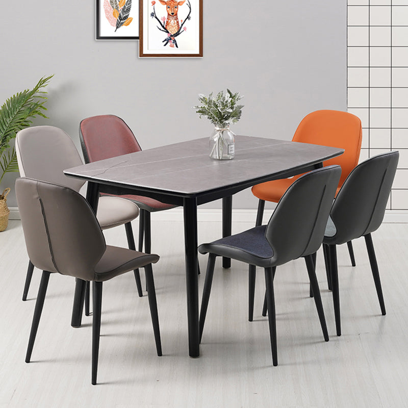 Restaurant Upholstered Beetle Shape Side Chair Wingback Matte Finish Dining Chair Clearhalo ' kitchen&dining_furn' 'Dining Chairs' 'Dining Tables & Seating' 'dining_chair' 'furn' 'furn_dining_chair' 'Furniture' 'furniture_dining_chair' 'Kitchen & Dining Furniture' 'kitchen' 3957270