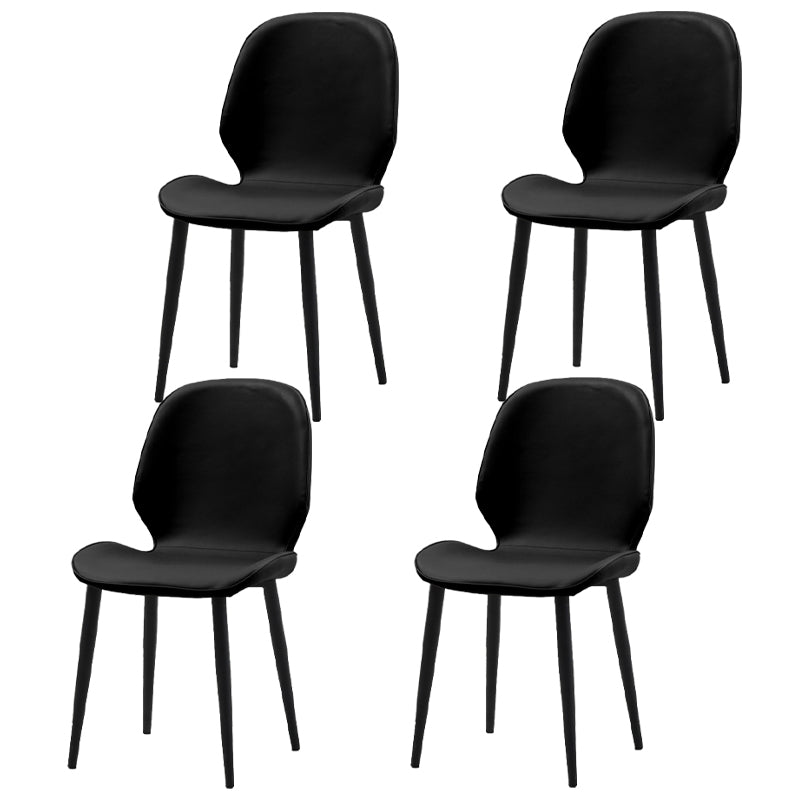 Restaurant Upholstered Beetle Shape Side Chair Wingback Matte Finish Dining Chair Black 4 Piece Set Clearhalo ' kitchen&dining_furn' 'Dining Chairs' 'Dining Tables & Seating' 'dining_chair' 'furn' 'furn_dining_chair' 'Furniture' 'furniture_dining_chair' 'Kitchen & Dining Furniture' 'kitchen' 3957273