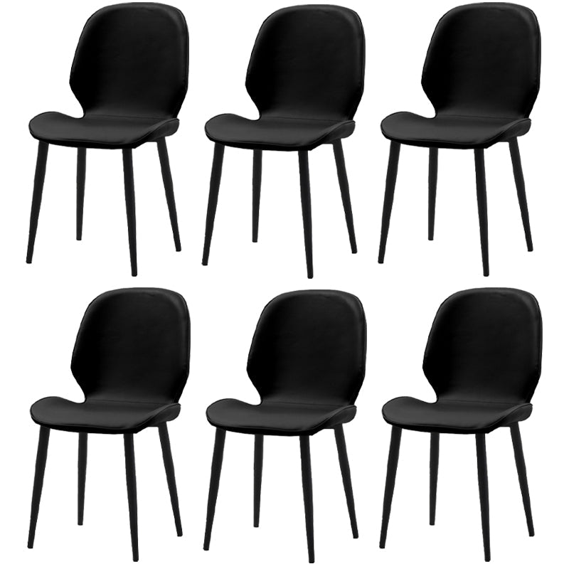 Restaurant Upholstered Beetle Shape Side Chair Wingback Matte Finish Dining Chair Black 6 Piece Set Clearhalo ' kitchen&dining_furn' 'Dining Chairs' 'Dining Tables & Seating' 'dining_chair' 'furn' 'furn_dining_chair' 'Furniture' 'furniture_dining_chair' 'Kitchen & Dining Furniture' 'kitchen' 3957276