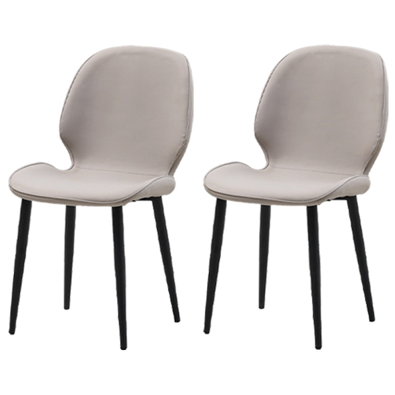 Restaurant Upholstered Beetle Shape Side Chair Wingback Matte Finish Dining Chair Off-White 2 Piece Set Clearhalo ' kitchen&dining_furn' 'Dining Chairs' 'Dining Tables & Seating' 'dining_chair' 'furn' 'furn_dining_chair' 'Furniture' 'furniture_dining_chair' 'Kitchen & Dining Furniture' 'kitchen' 3957284