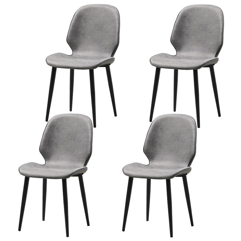 Restaurant Upholstered Beetle Shape Side Chair Wingback Matte Finish Dining Chair Light Gray 4 Piece Set Clearhalo ' kitchen&dining_furn' 'Dining Chairs' 'Dining Tables & Seating' 'dining_chair' 'furn' 'furn_dining_chair' 'Furniture' 'furniture_dining_chair' 'Kitchen & Dining Furniture' 'kitchen' 3957286