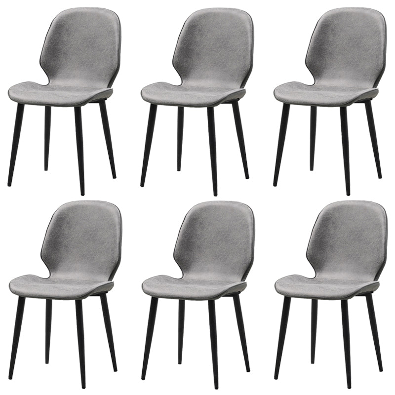 Restaurant Upholstered Beetle Shape Side Chair Wingback Matte Finish Dining Chair Light Gray 6 Piece Set Clearhalo ' kitchen&dining_furn' 'Dining Chairs' 'Dining Tables & Seating' 'dining_chair' 'furn' 'furn_dining_chair' 'Furniture' 'furniture_dining_chair' 'Kitchen & Dining Furniture' 'kitchen' 3957288