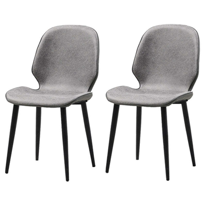 Restaurant Upholstered Beetle Shape Side Chair Wingback Matte Finish Dining Chair Light Gray 2 Piece Set Clearhalo ' kitchen&dining_furn' 'Dining Chairs' 'Dining Tables & Seating' 'dining_chair' 'furn' 'furn_dining_chair' 'Furniture' 'furniture_dining_chair' 'Kitchen & Dining Furniture' 'kitchen' 3957289