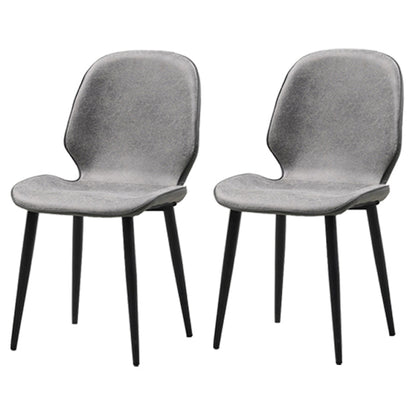 Restaurant Upholstered Beetle Shape Side Chair Wingback Matte Finish Dining Chair Light Gray 2 Piece Set Clearhalo ' kitchen&dining_furn' 'Dining Chairs' 'Dining Tables & Seating' 'dining_chair' 'furn' 'furn_dining_chair' 'Furniture' 'furniture_dining_chair' 'Kitchen & Dining Furniture' 'kitchen' 3957289
