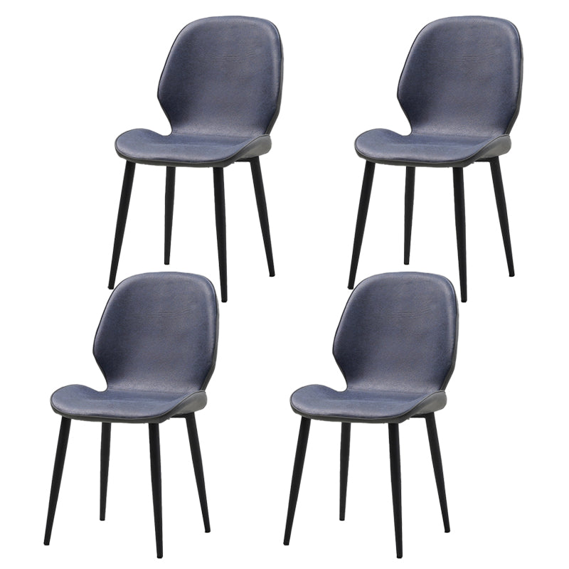 Restaurant Upholstered Beetle Shape Side Chair Wingback Matte Finish Dining Chair Dark Blue 4 Piece Set Clearhalo ' kitchen&dining_furn' 'Dining Chairs' 'Dining Tables & Seating' 'dining_chair' 'furn' 'furn_dining_chair' 'Furniture' 'furniture_dining_chair' 'Kitchen & Dining Furniture' 'kitchen' 3957290